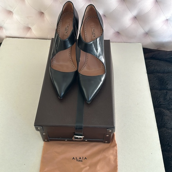 Alaia Paris Pumps Heels Black Leather 39 - Picture 2 of 12